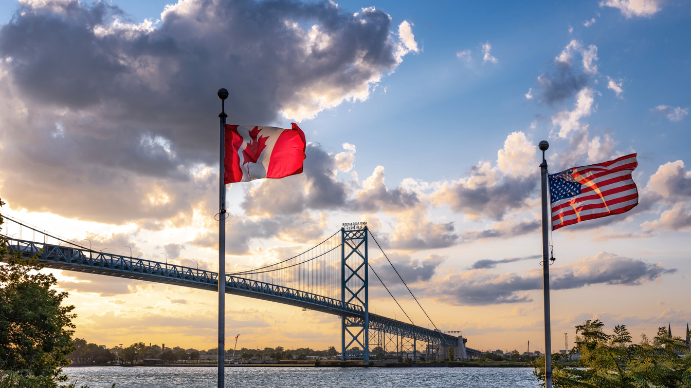 Windsor-Boarder des États-Unis et du Canada.